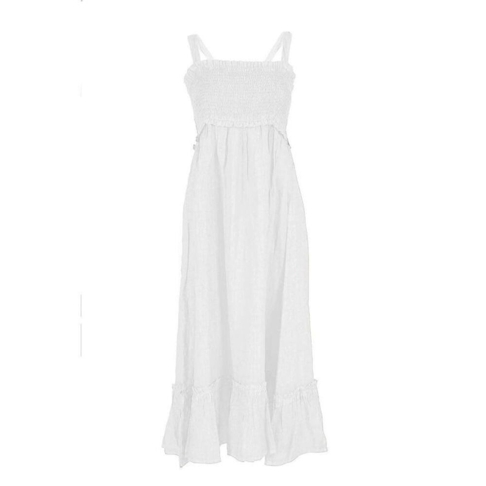 Yes Zee Linen Casual Dress with Elegant Design Women White Dresses